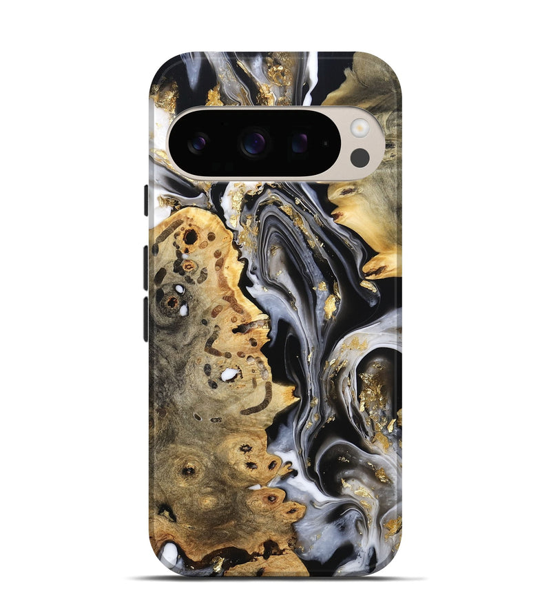 Pixel 10 Pro Wood Live Edge Phone Case - Merton (Black & White, 800719)