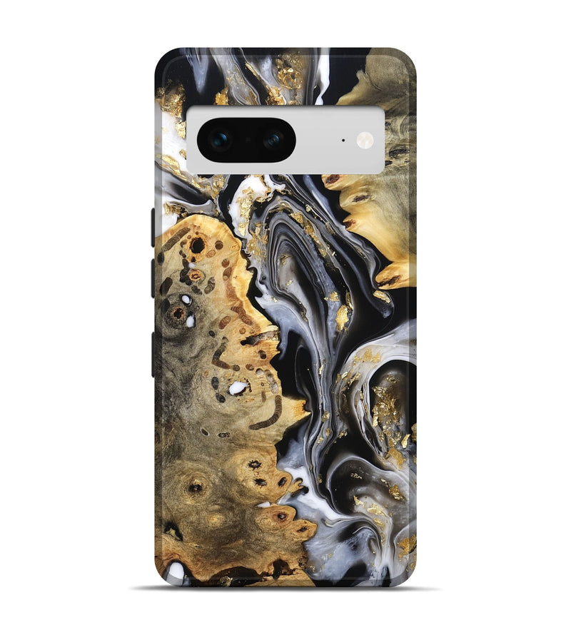 Pixel 7 Wood Live Edge Phone Case - Merton (Black & White, 800719)
