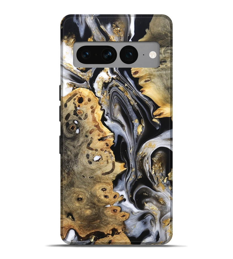 Pixel 7 Pro Wood Live Edge Phone Case - Merton (Black & White, 800719)