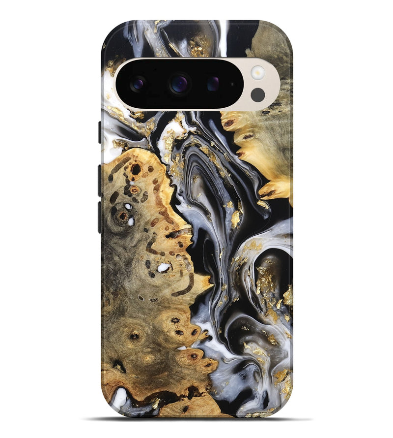 Pixel 9 Pro XL Wood Live Edge Phone Case - Merton (Black & White, 800719)