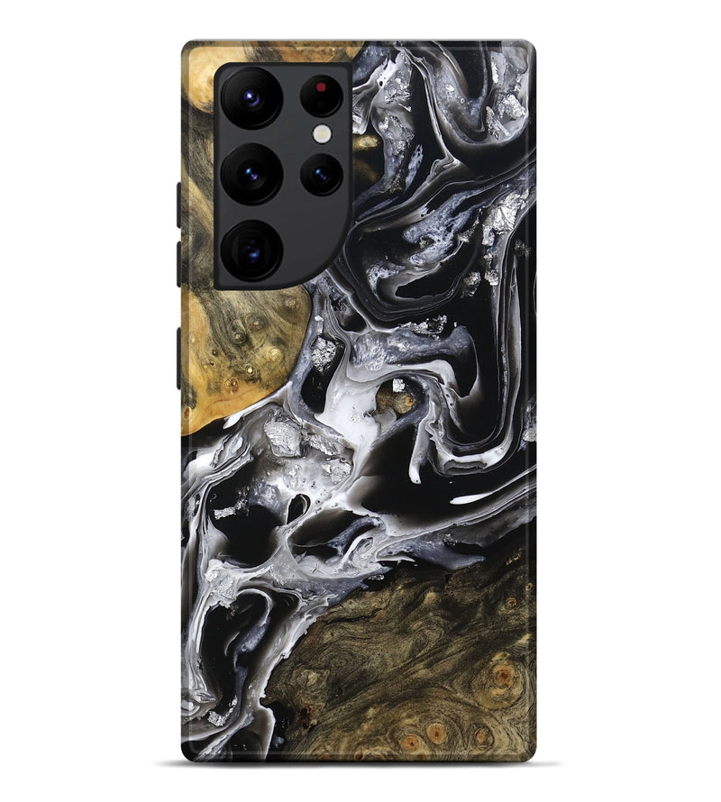 Galaxy S22 Ultra Wood Live Edge Phone Case - Jewel (Black & White, 800720)