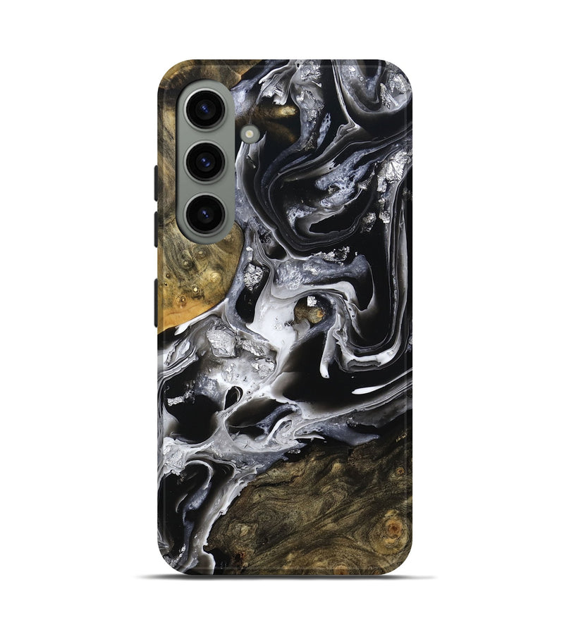 Galaxy S24 Wood Live Edge Phone Case - Jewel (Black & White, 800720)