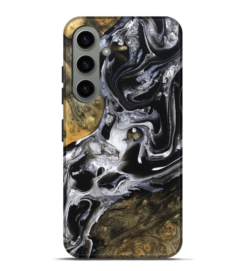 Galaxy S24 Plus Wood Live Edge Phone Case - Jewel (Black & White, 800720)