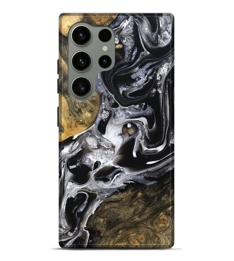 Galaxy S24 Ultra Wood Live Edge Phone Case - Jewel (Black & White, 800720)