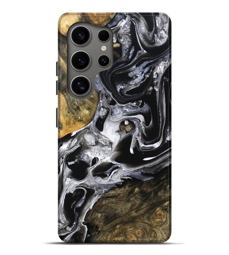 Galaxy S25 Ultra Wood Live Edge Phone Case - Jewel (Black & White, 800720)