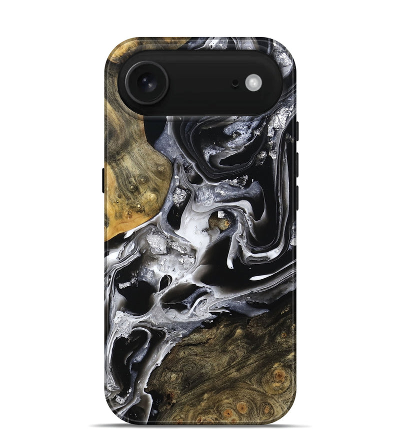 iPhone 17 Air Wood Live Edge Phone Case - Jewel (Black & White, 800720)