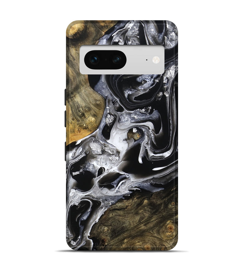Pixel 7 Wood Live Edge Phone Case - Jewel (Black & White, 800720)