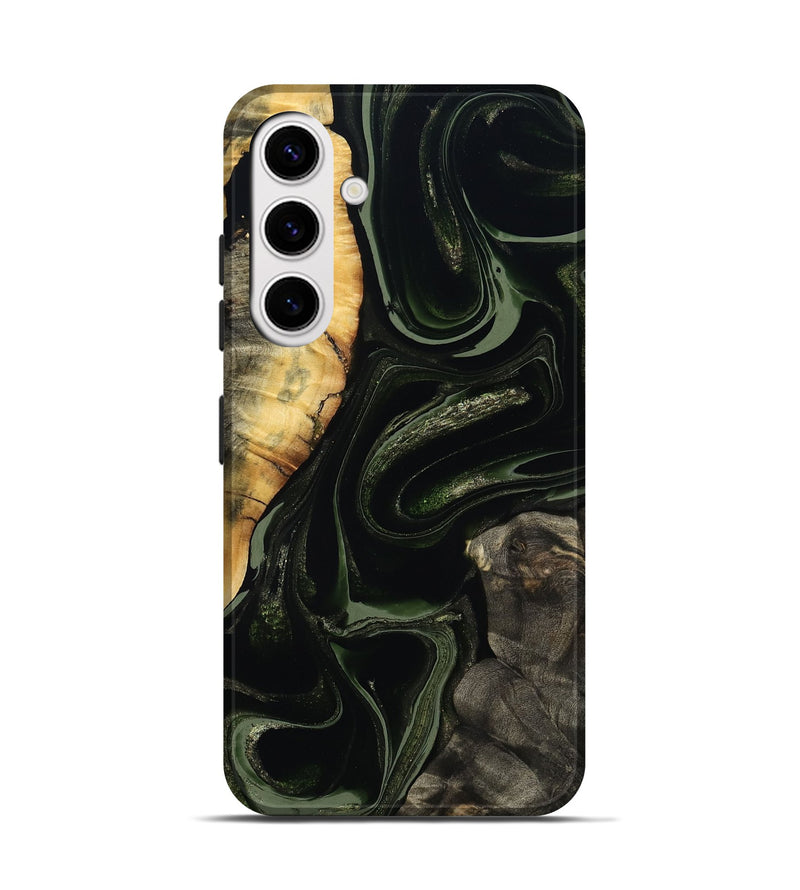 Galaxy S25 Wood Live Edge Phone Case - Elia (Green, 800721)