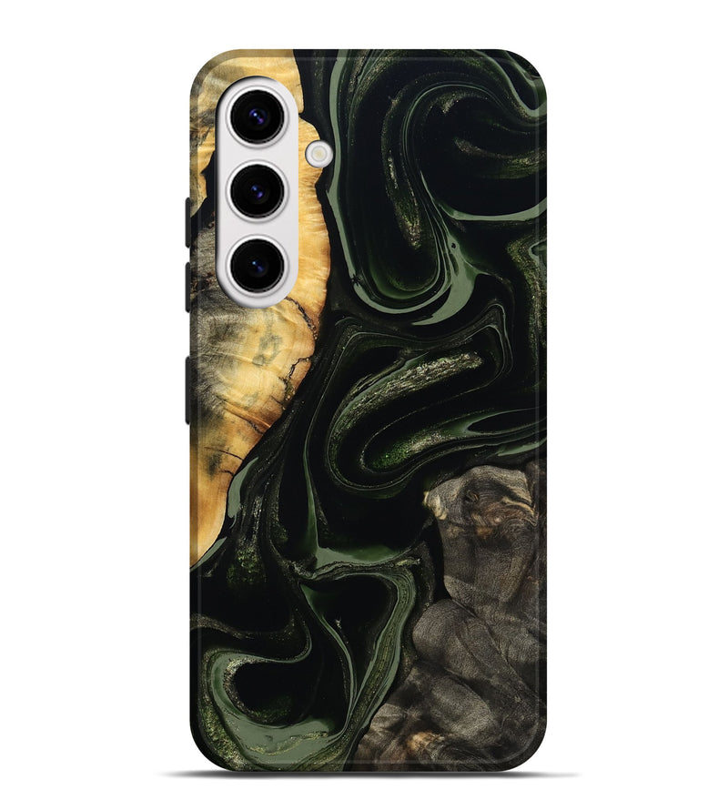 Galaxy S25 Plus Wood Live Edge Phone Case - Elia (Green, 800721)