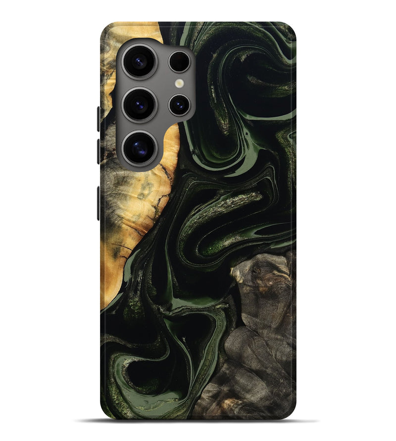 Galaxy S25 Ultra Wood Live Edge Phone Case - Elia (Green, 800721)