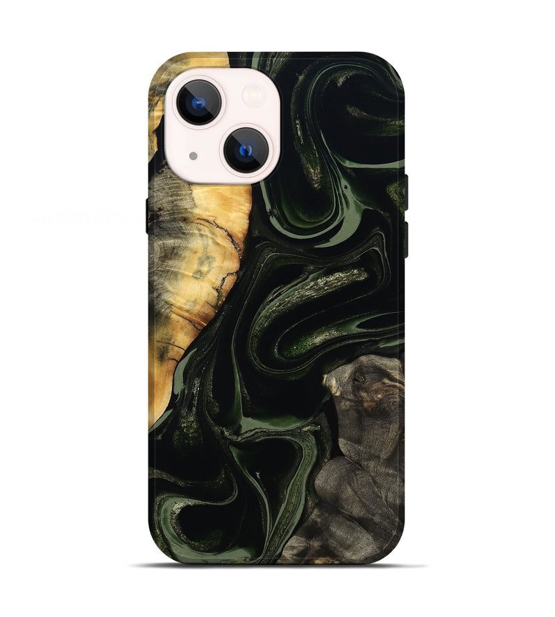 iPhone 13 Wood Live Edge Phone Case - Elia (Green, 800721)