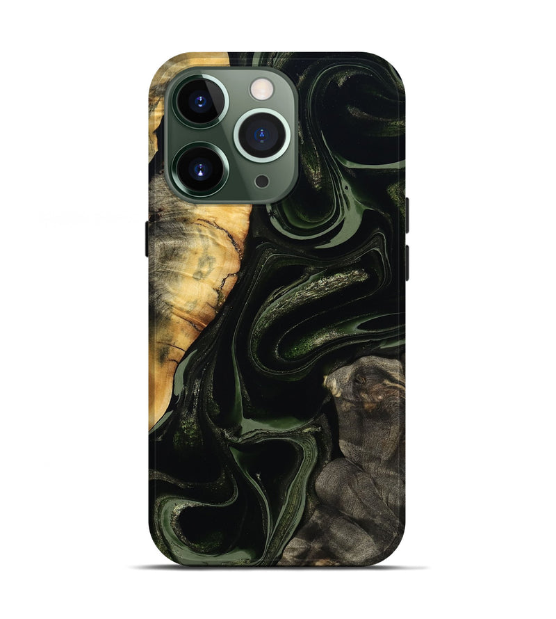 iPhone 13 Pro Wood Live Edge Phone Case - Elia (Green, 800721)