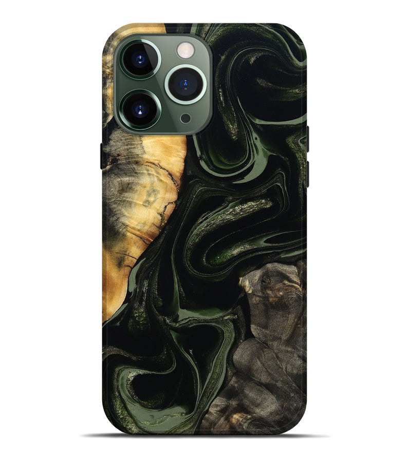 iPhone 13 Pro Max Wood Live Edge Phone Case - Elia (Green, 800721)