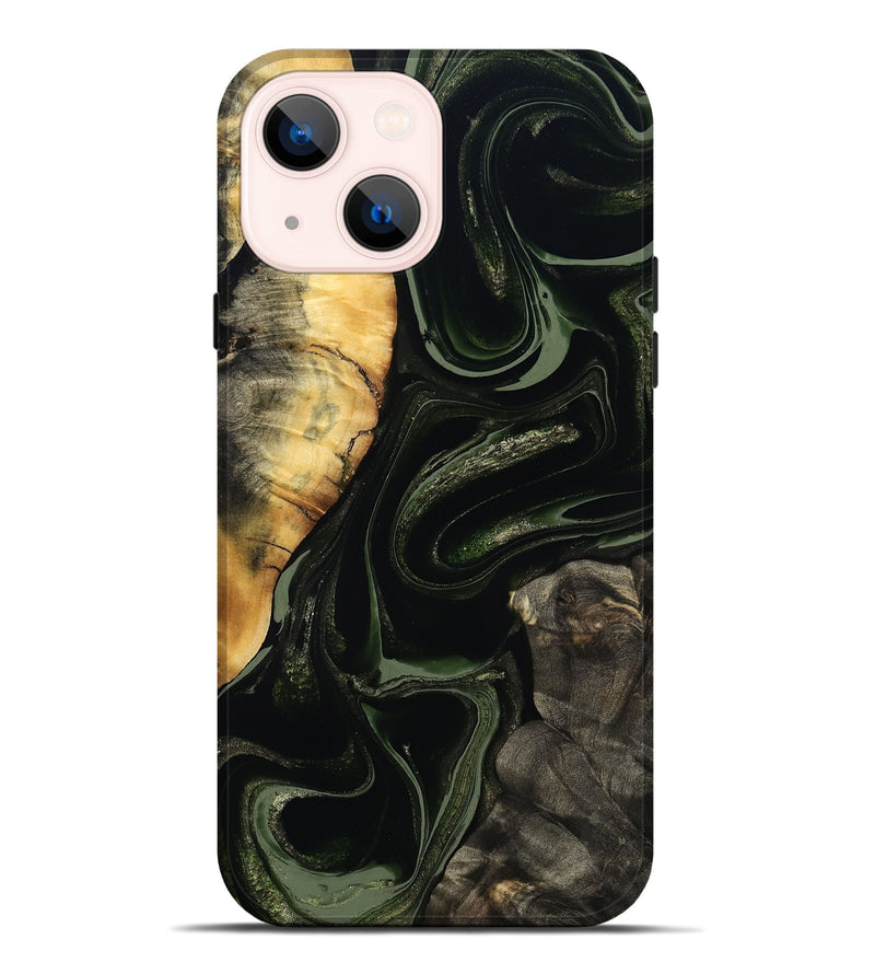 iPhone 14 Plus Wood Live Edge Phone Case - Elia (Green, 800721)