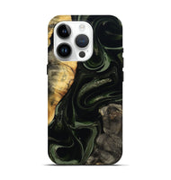 iPhone 15 Pro Wood Live Edge Phone Case - Elia (Green, 800721)