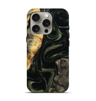 iPhone 16 Pro Wood Live Edge Phone Case - Elia (Green, 800721)