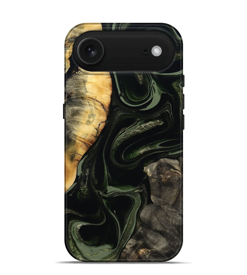iPhone 17 Air Wood Live Edge Phone Case - Elia (Green, 800721)