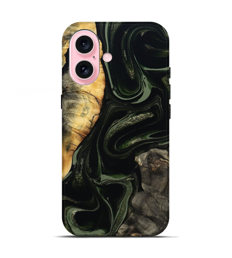 iPhone 17 Wood Live Edge Phone Case - Elia (Green, 800721)