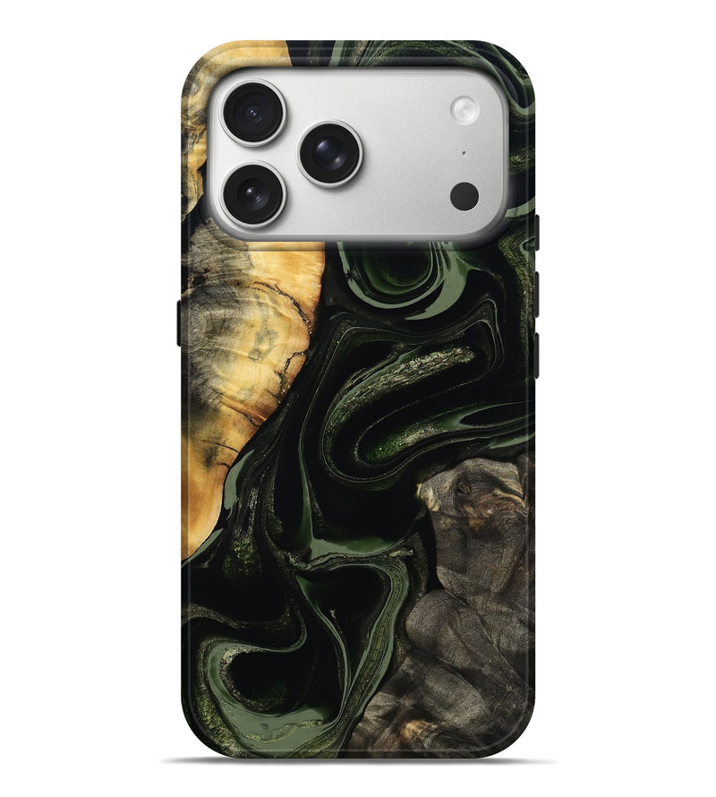 iPhone 17 Pro Max Wood Live Edge Phone Case - Elia (Green, 800721)