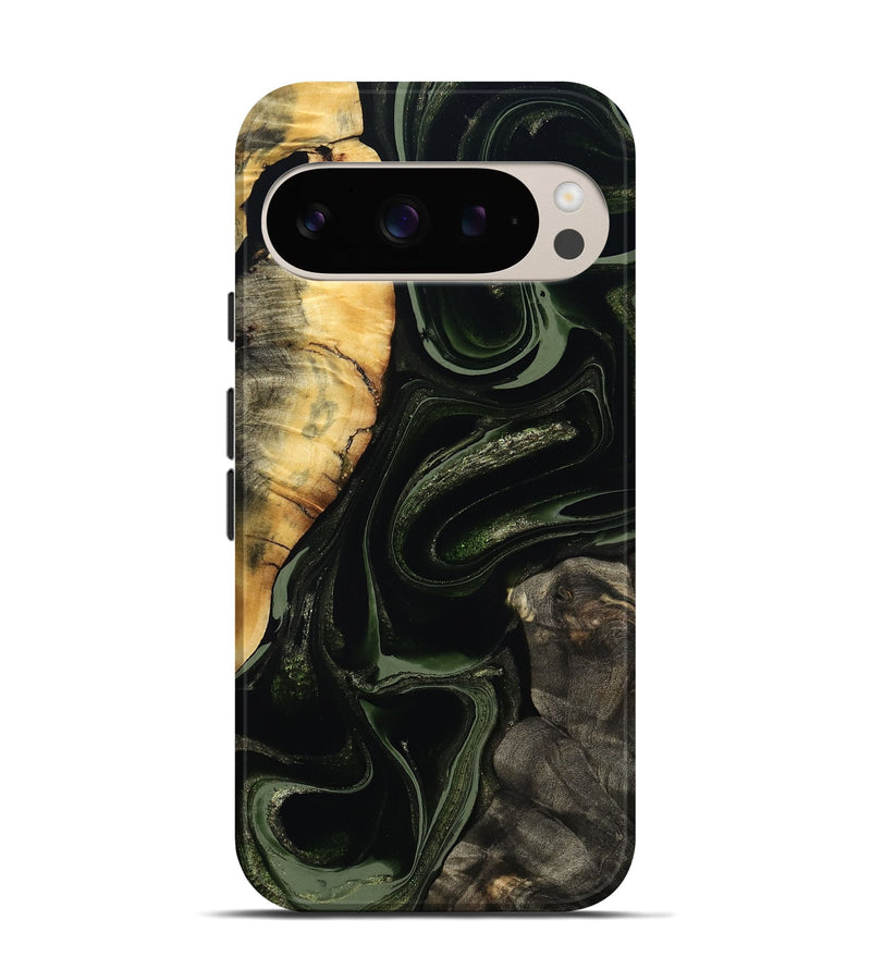 Pixel 9 Wood Live Edge Phone Case - Elia (Green, 800721)
