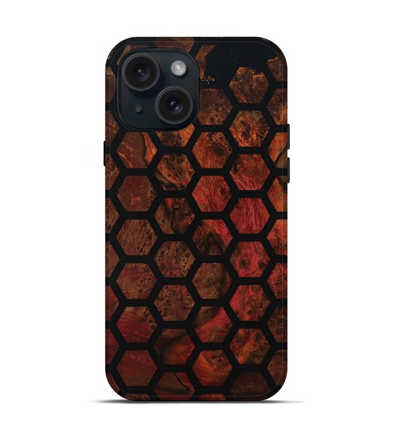 iPhone 15 Wood Live Edge Phone Case - Kairo (Double Dyed, 800722)
