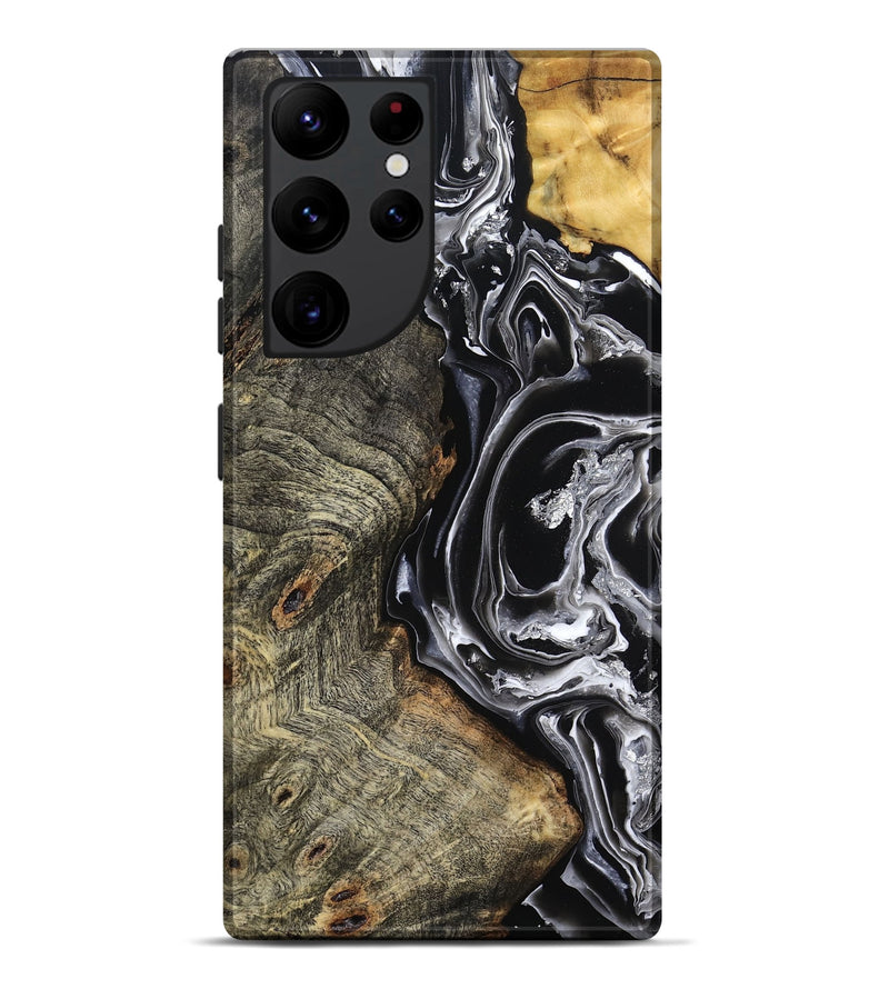 Galaxy S22 Ultra Wood Live Edge Phone Case - Kaiya (Black & White, 800723)