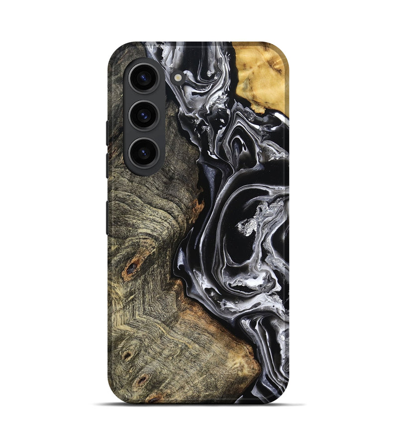 Galaxy S23 Wood Live Edge Phone Case - Kaiya (Black & White, 800723)