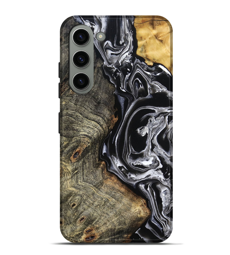 Galaxy S23 Plus Wood Live Edge Phone Case - Kaiya (Black & White, 800723)