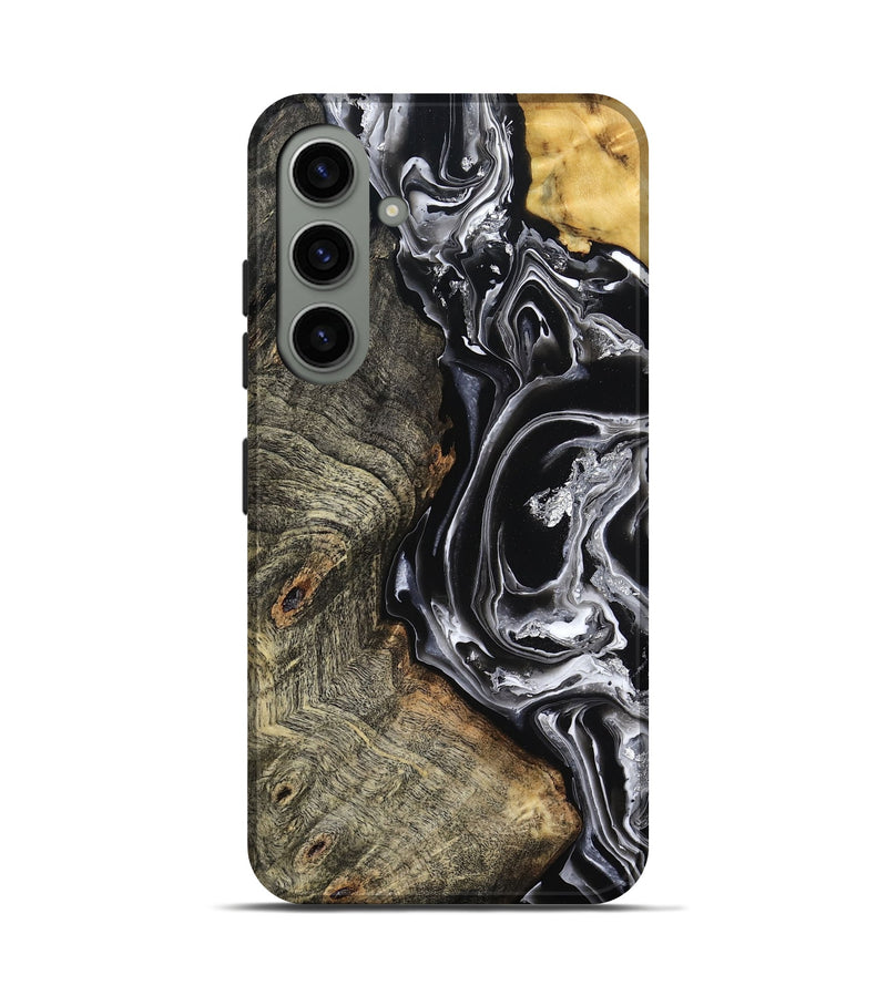 Galaxy S24 Wood Live Edge Phone Case - Kaiya (Black & White, 800723)