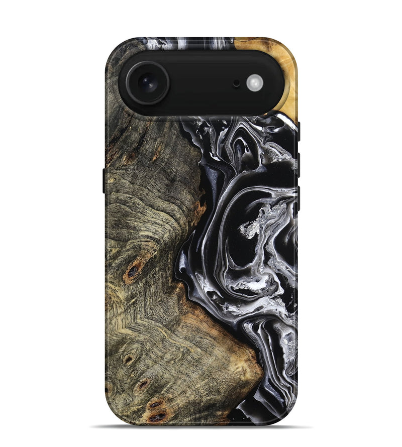 iPhone 17 Air Wood Live Edge Phone Case - Kaiya (Black & White, 800723)