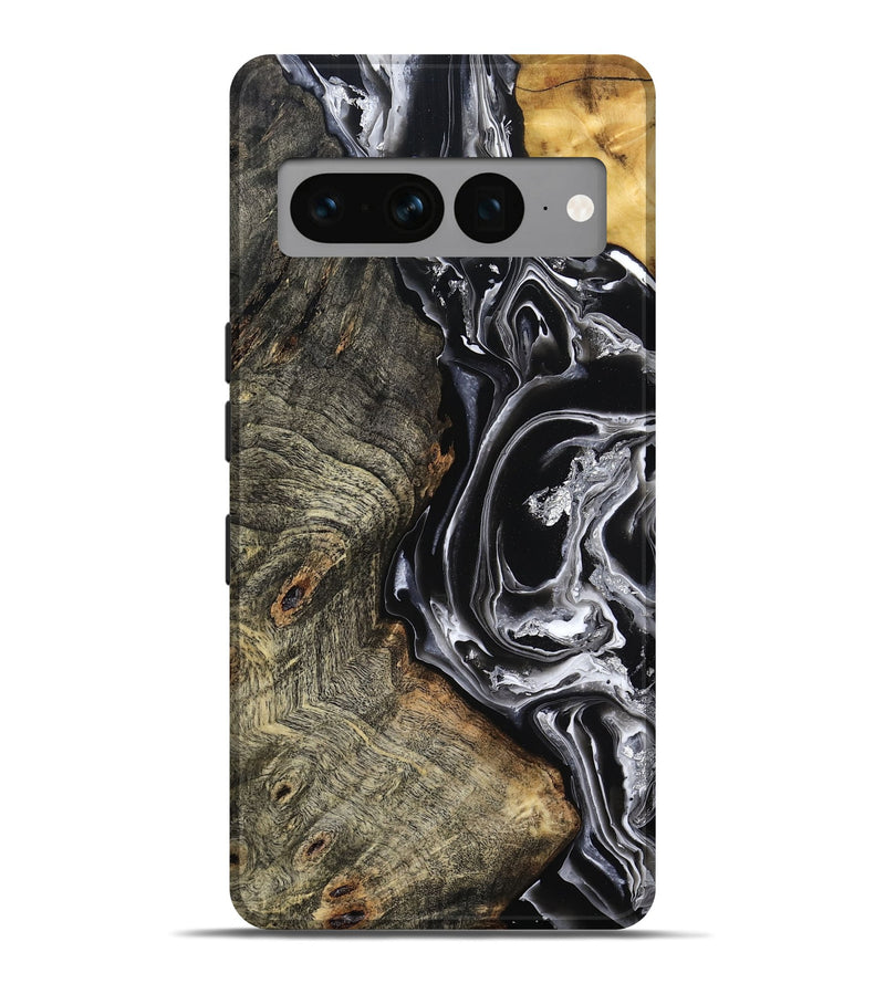 Pixel 7 Pro Wood Live Edge Phone Case - Kaiya (Black & White, 800723)