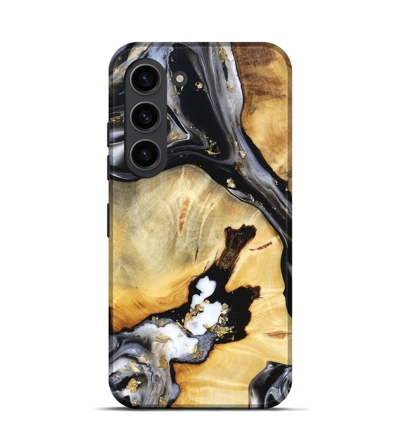 Galaxy S23 Wood Live Edge Phone Case - Ulises (Black & White, 800724)