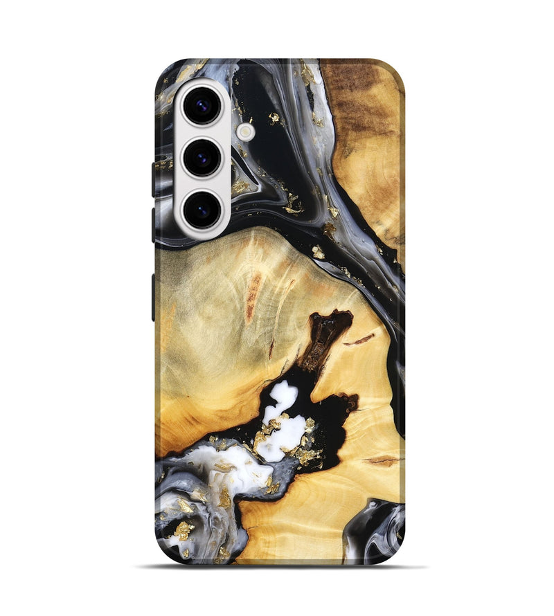 Galaxy S25 Wood Live Edge Phone Case - Ulises (Black & White, 800724)