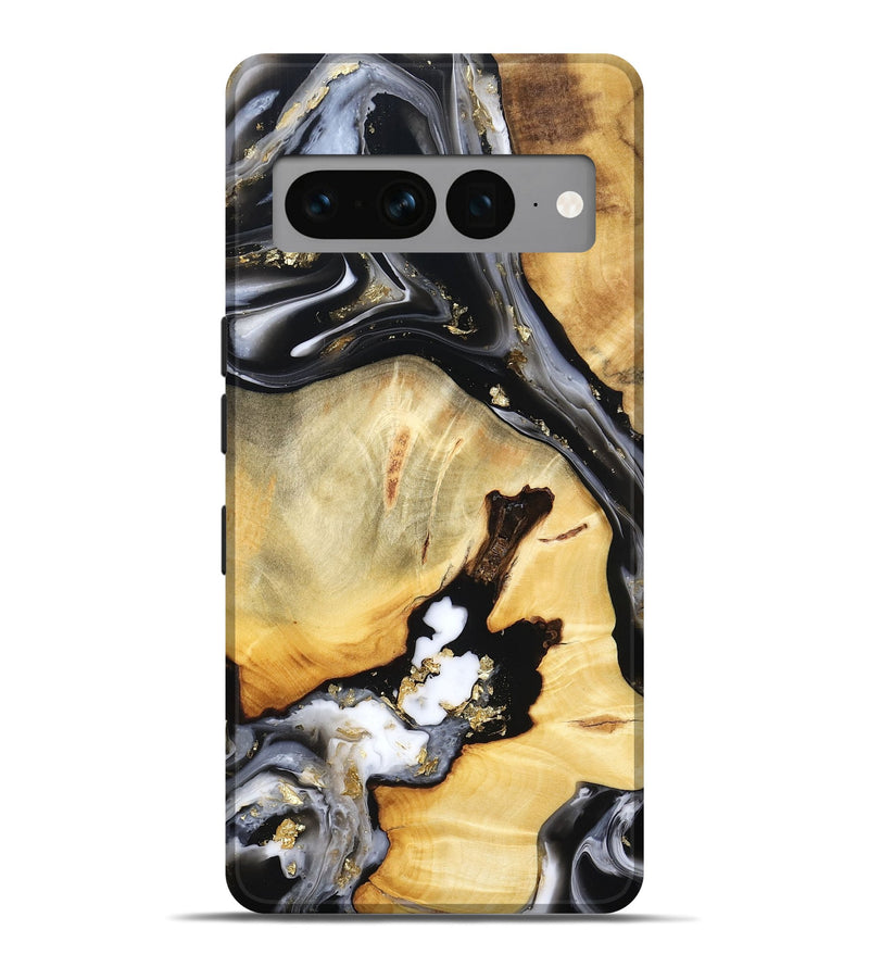 Pixel 7 Pro Wood Live Edge Phone Case - Ulises (Black & White, 800724)