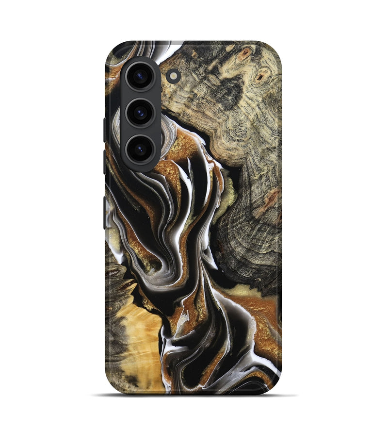 Galaxy S23 Wood Live Edge Phone Case - Tamiko (Black & White, 800725)