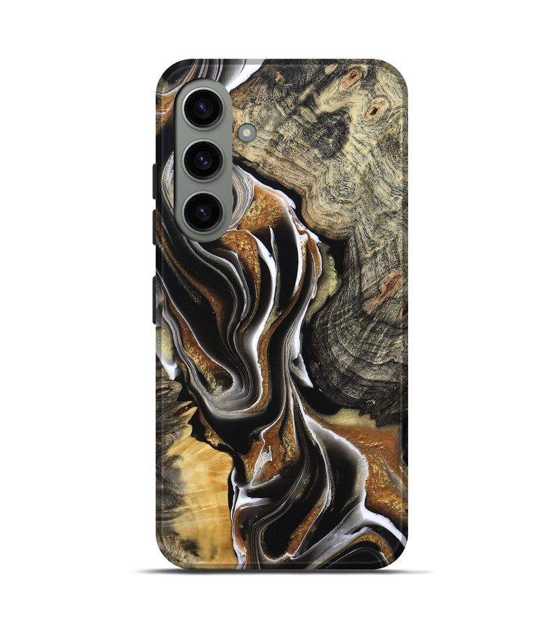 Galaxy S24 Wood Live Edge Phone Case - Tamiko (Black & White, 800725)