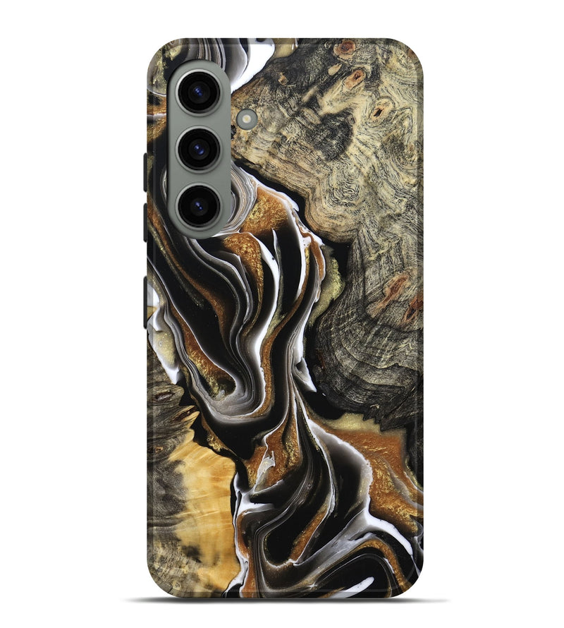Galaxy S24 Plus Wood Live Edge Phone Case - Tamiko (Black & White, 800725)