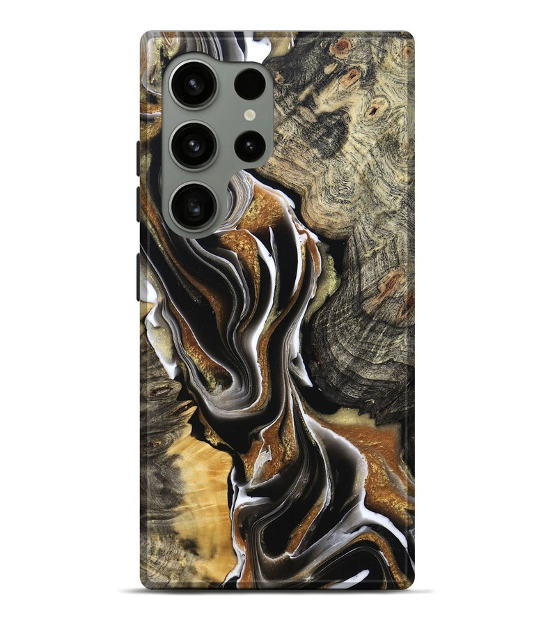 Galaxy S24 Ultra Wood Live Edge Phone Case - Tamiko (Black & White, 800725)
