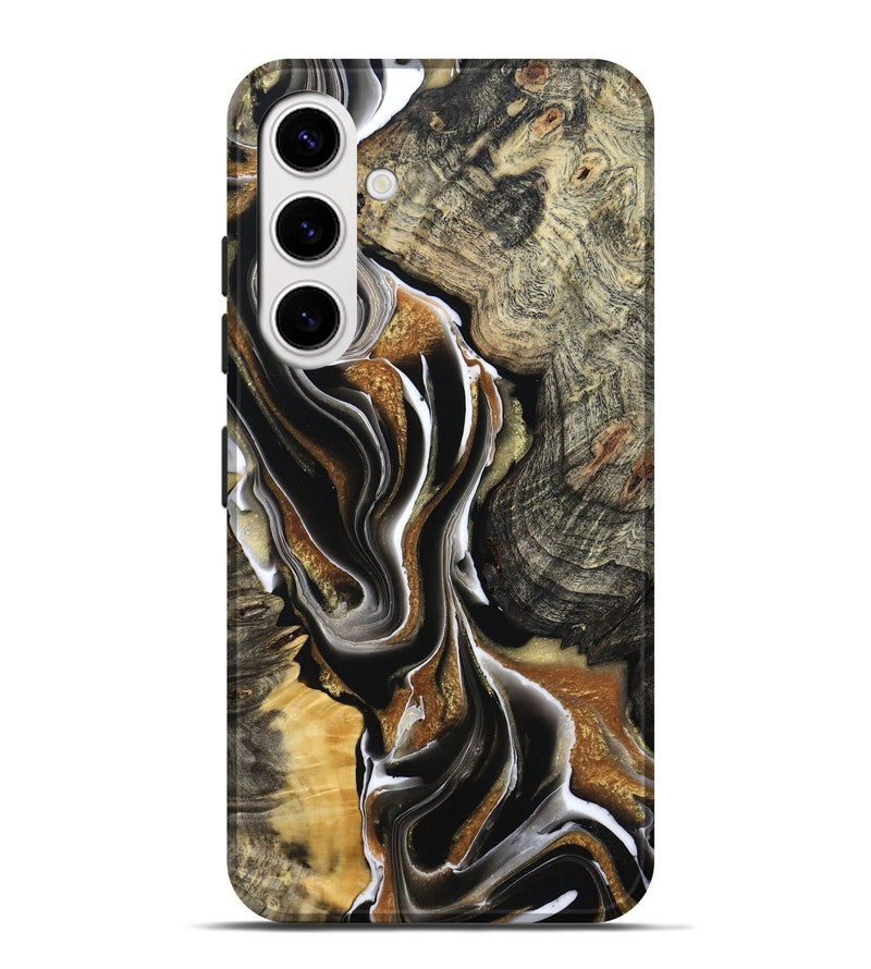Galaxy S25 Plus Wood Live Edge Phone Case - Tamiko (Black & White, 800725)