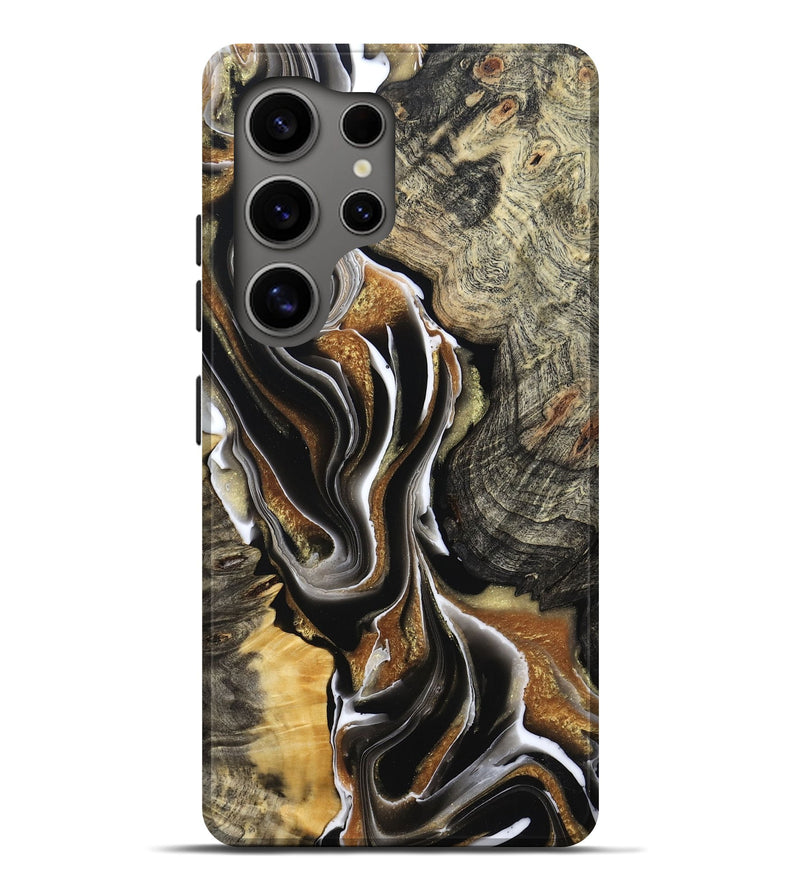 Galaxy S25 Ultra Wood Live Edge Phone Case - Tamiko (Black & White, 800725)