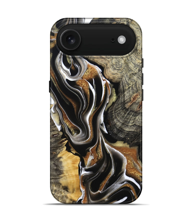 iPhone 17 Air Wood Live Edge Phone Case - Tamiko (Black & White, 800725)