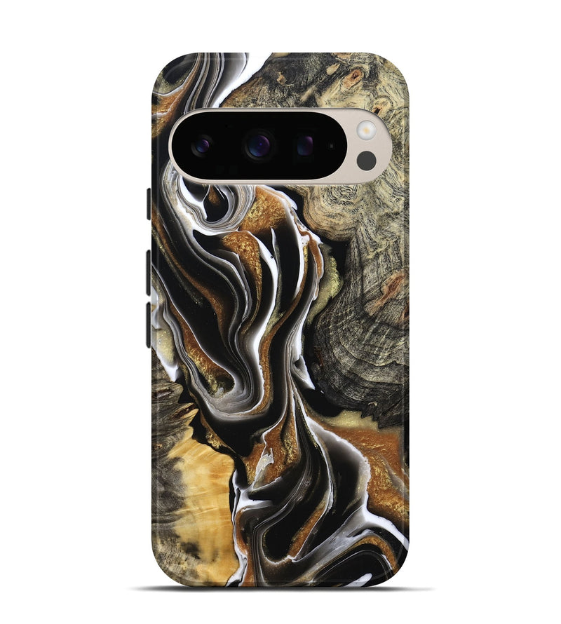 Pixel 10 Pro Wood Live Edge Phone Case - Tamiko (Black & White, 800725)