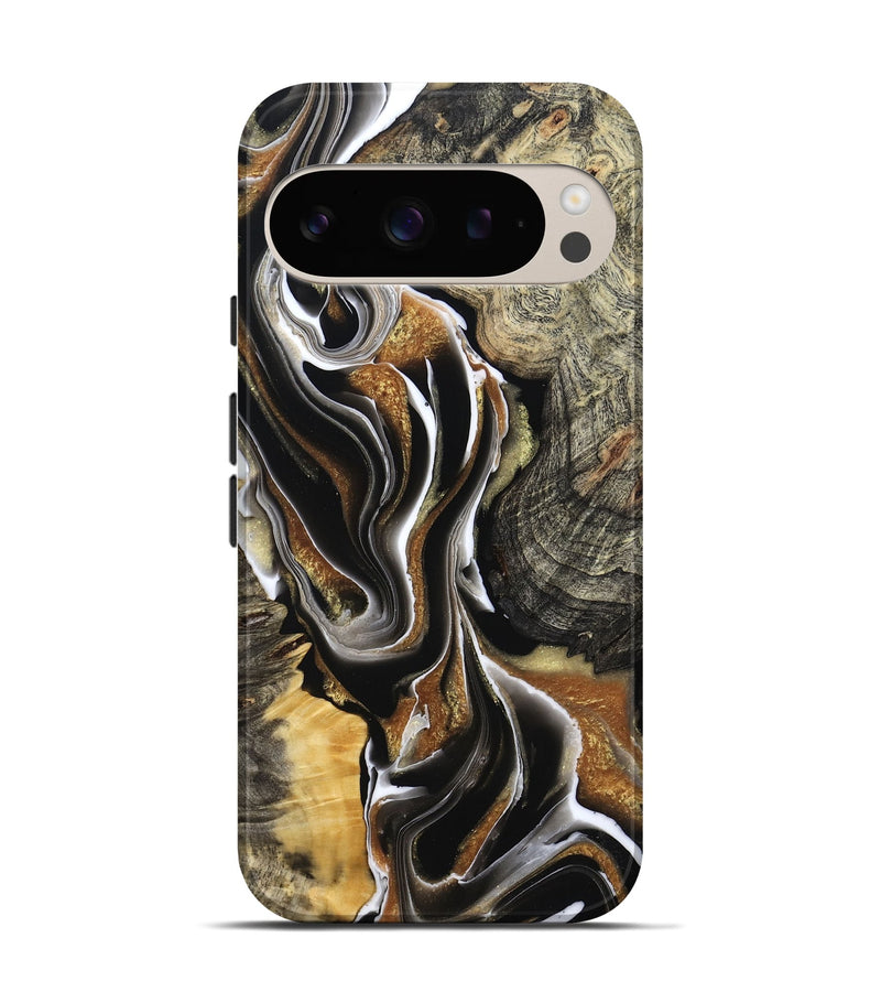 Pixel 9 Pro Wood Live Edge Phone Case - Tamiko (Black & White, 800725)