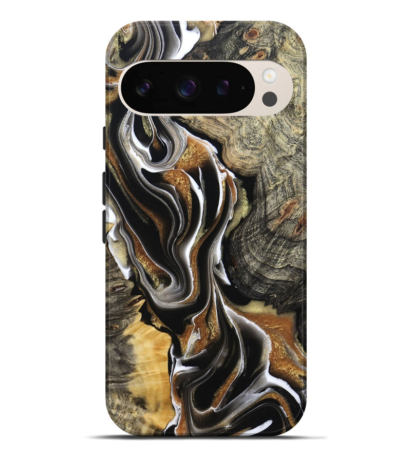 Pixel 9 Pro XL Wood Live Edge Phone Case - Tamiko (Black & White, 800725)