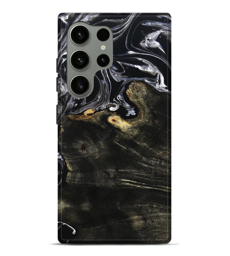 Galaxy S24 Ultra Wood Live Edge Phone Case - Jett (Black & White, 800726)