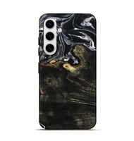 Galaxy S25 Wood Live Edge Phone Case - Jett (Black & White, 800726)