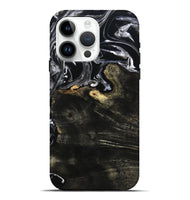 iPhone 15 Pro Max Wood Live Edge Phone Case - Jett (Black & White, 800726)