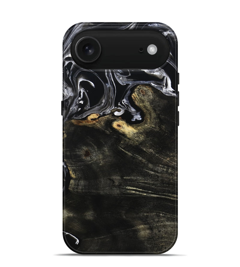 iPhone 17 Air Wood Live Edge Phone Case - Jett (Black & White, 800726)