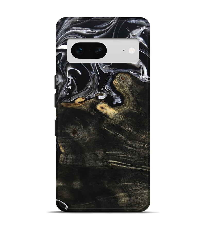 Pixel 7 Wood Live Edge Phone Case - Jett (Black & White, 800726)