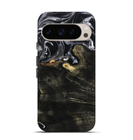 Pixel 9 Wood Live Edge Phone Case - Jett (Black & White, 800726)
